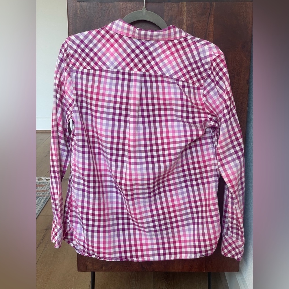 Talbots Pink Purple and White Checkered Button Down Shirt size small - Picture 8 of 12